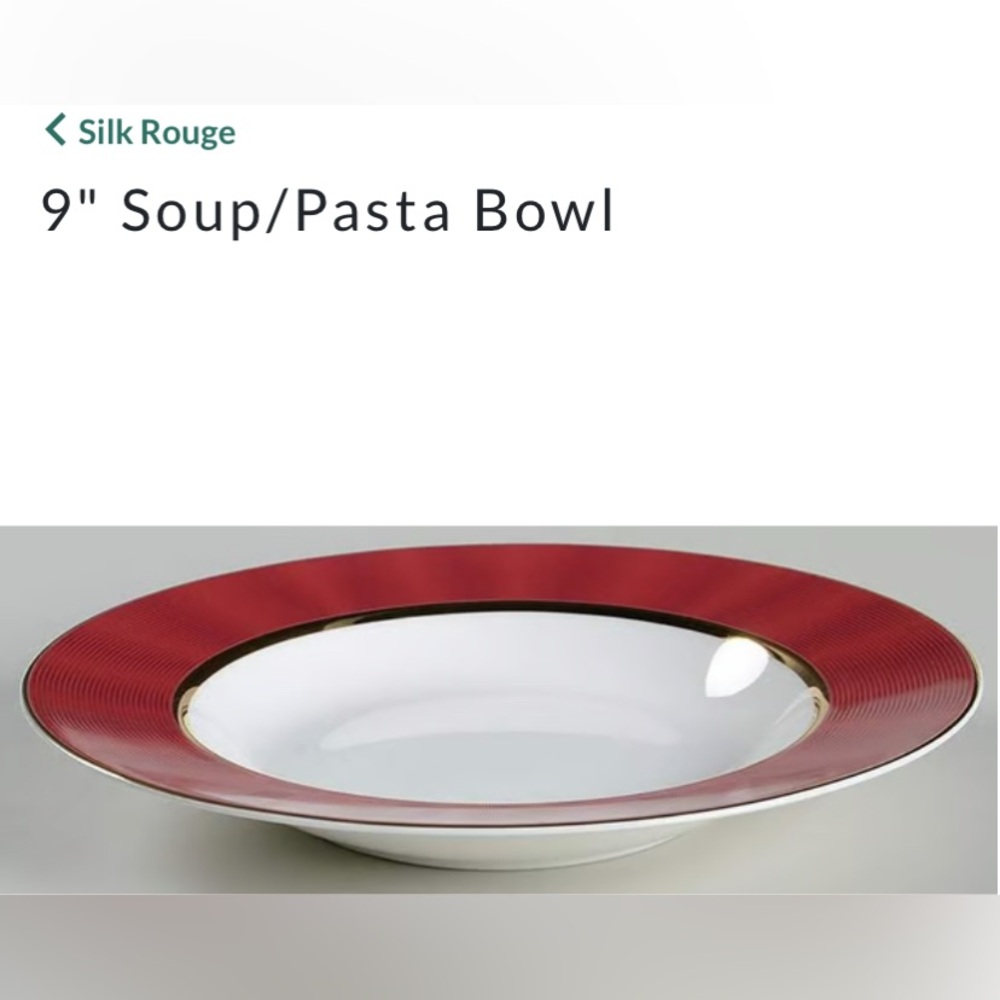 2 NWT Nikko Fine Bone China Silk Rouge Soup / Pasta Bowls